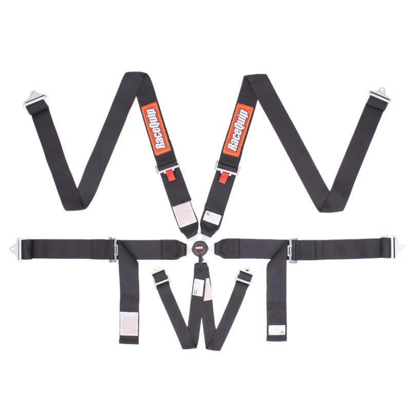 Racequip — RaceQuip Black SFI CAMLOCK 6pt PU Lap Seat Belt