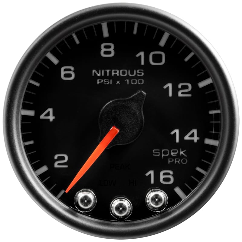AutoMeter — Autometer Spek-Pro Gauge Nitrous Press 2 1/16in 1600psi Stepper Motor W/Peak & Warn Blk/Blk
GA 2" N2O BCB SPEK