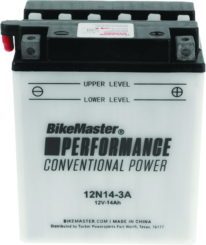 BikeMaster — 12N14-3A Battery, 128 CCA