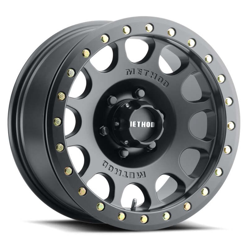 Method Wheels — Method MR105 V3 Beadlock 17x9 -38mm Offset 8x6.5 130.81mm CB Matte Black Wheel w/ BH-H24125