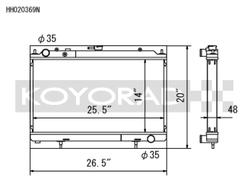 Koyo — Koyo 95-02 Nissan Silvia S14/S15 2.0L Turbo Radiator
Racing Radiator