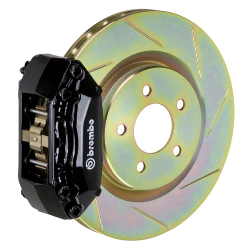 Brembo — Brembo 87-91 M3 (E30) Front GT BBK 4 Piston Cast 2pc 330x28 1pc Rotor Slotted Type-1-Black