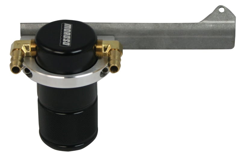Moroso — Moroso 13-18 Ford Focus ST Air/Oil Separator Catch Can - Small Body - Billet Aluminum - Black Finish