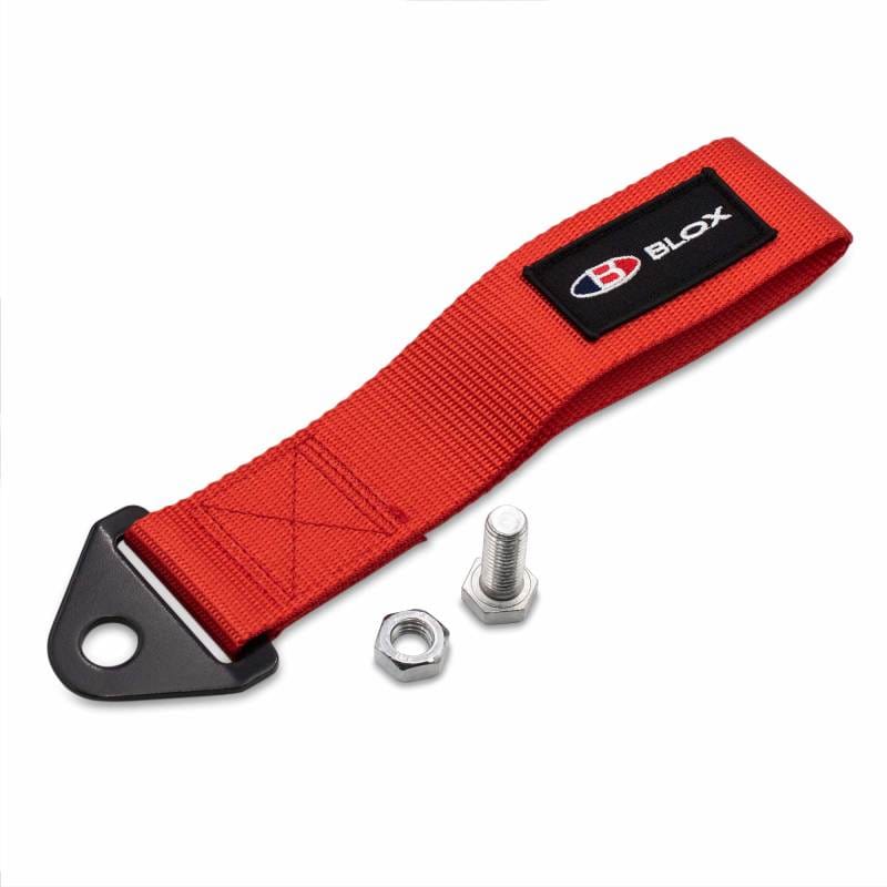 BLOX Racing — BLOX Racing Universal Tow Strap With BLOX Logo - Red