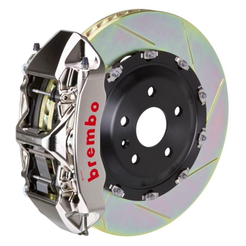 Brembo — Brembo 18+ Model 3 AWD/RWD Front GTR BBK 6 Piston Billet 365x34 2pc Rotor Slotted Type1 - Nickel