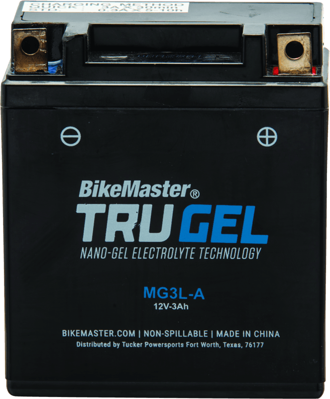 BikeMaster — MG3L-A Battery, 98mm L x 56mm W x 109mm H, 35 CCA