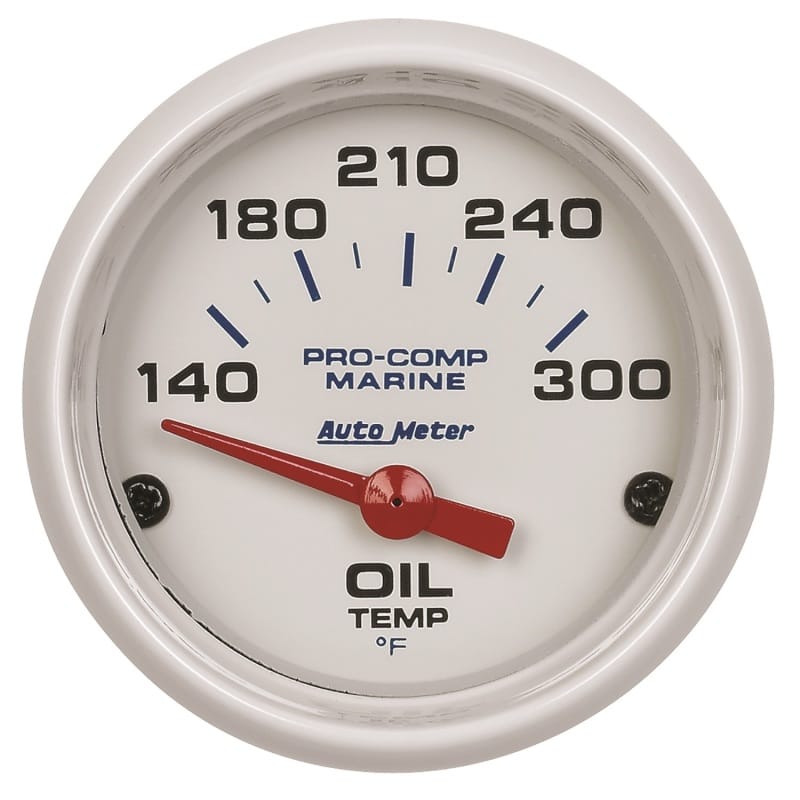 AutoMeter — Autometer Marine White Ultra-Lite 2-1/16in Electric Oil Temperature Gauge 140-300 Deg F
GA 2" OT 300F E MW