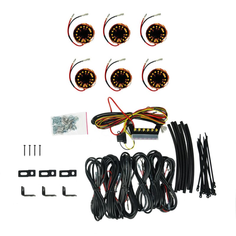 KC HiLiTES — KC HiLiTES Cyclone V2 LED - Rock Light - 6-Light System - Amber - 5W Flood Beam