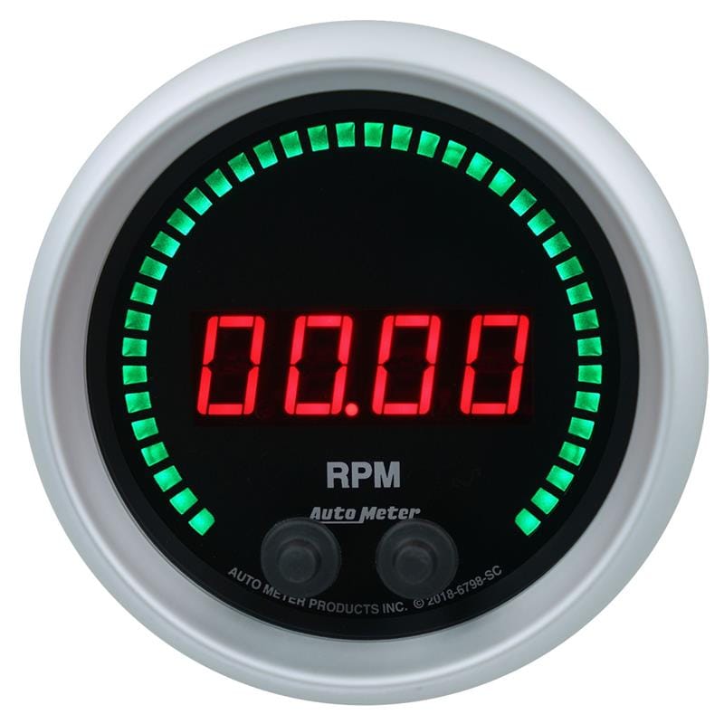 AutoMeter — Autometer 85.7mm Black 0-16K RPM Tachometer Sport-Comp Elite Digital Gauge