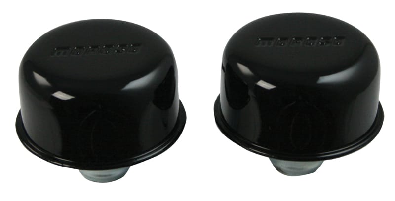 Moroso — Moroso Valve Cover Breather - 1.22in Diameter - One Piece Push-In Type - Black Powder Coat