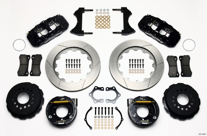 Wilwood — Wilwood AERO4 Rear P-Brake Kit 14.00in Mopar/Dana 2.36in Off w/Snap Ring Bearing
BRAKE KIT