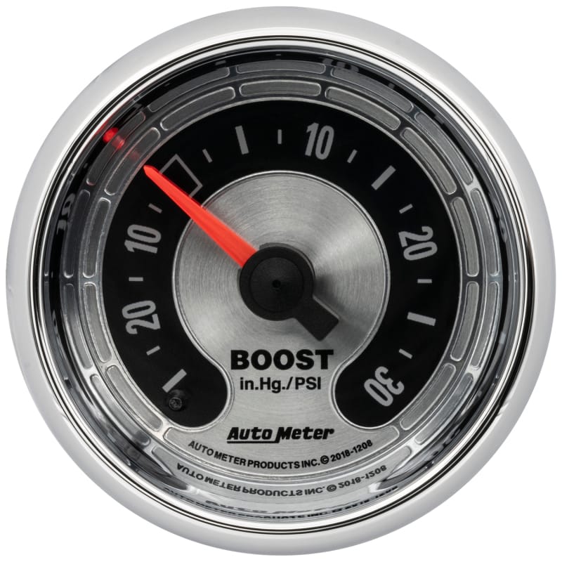 AutoMeter — Autometer American Muscle 2-1/16in Full Sweep Mechanical 30 In Hg Vac/30PSI Boost Vacuum Gauge