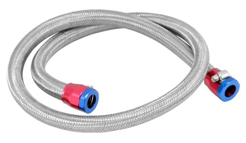 Spectre — Spectre Stainless Steel Flex Fuel Line 3/8in. ID - 3ft. w/Clamps Red/Blue
