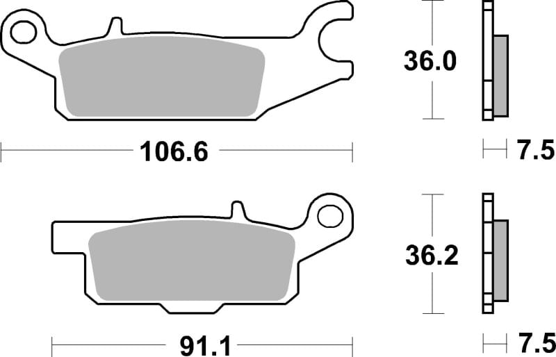 Brembo OE Powersports — Brembo OE 09-14 Yamaha YFM Raptor Left 250cc Sinter Brake Pad - Front