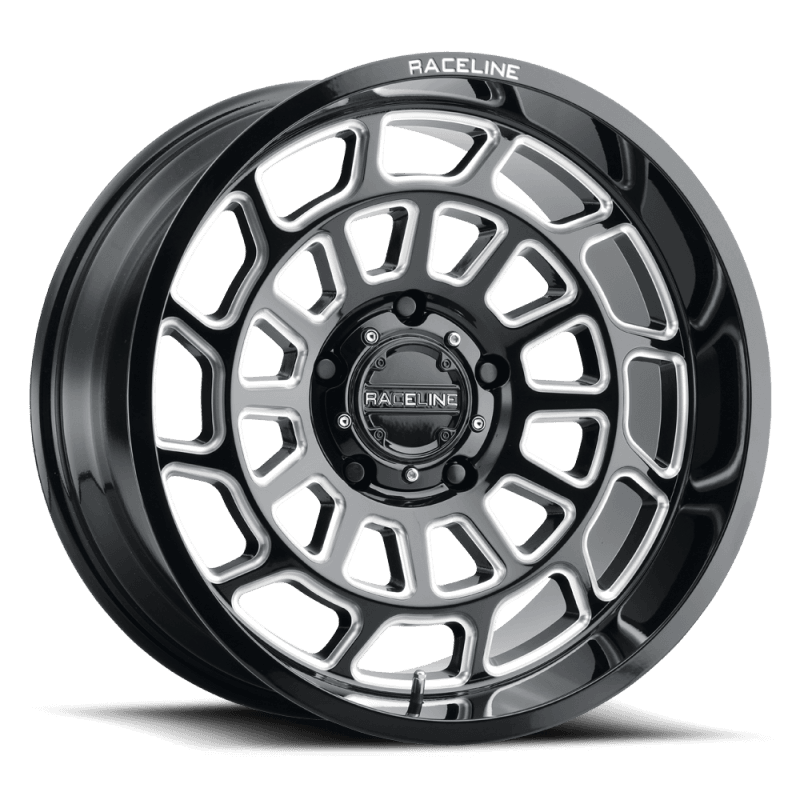 Raceline — Raceline 955M Warp 20x9in / 8x180 BP / 18mm Offset / 124.2mm Bore - Satin Black & Milled Wheel