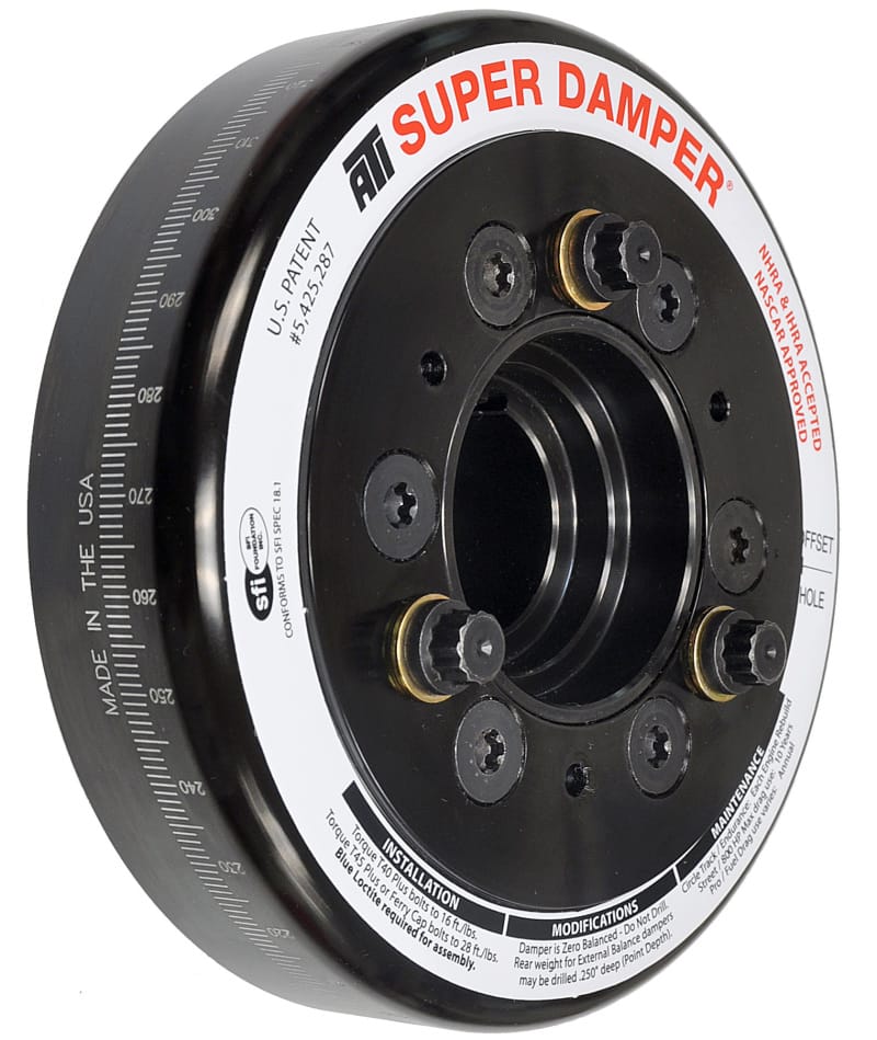 ATI — ATI Damper - 6.325in - Steel - Chevy LS - Smooth - C-Bore Front - 3 Ring