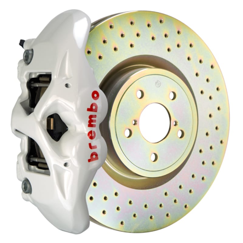 Brembo — Brembo 02-07 Impreza/WRX/08-14 WRX Front GT BBK 4 Piston Cast 326 x30 1pc Rotor Drilled- White
