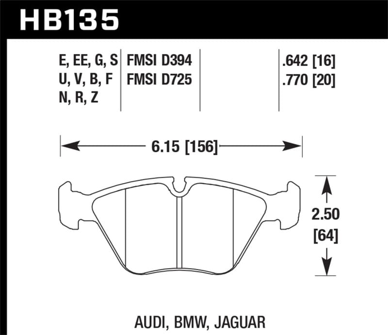Hawk Performance — Hawk 89-90 Audi 100 Quattro 2.2L Base 1 Piston Caliper Front ER-1 Brake Pads
Disc Brake Pad