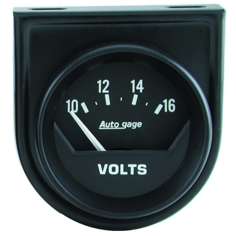 AutoMeter — Autometer AutoGage 2in Voltmeter 10-16V Auto Gauge - Black