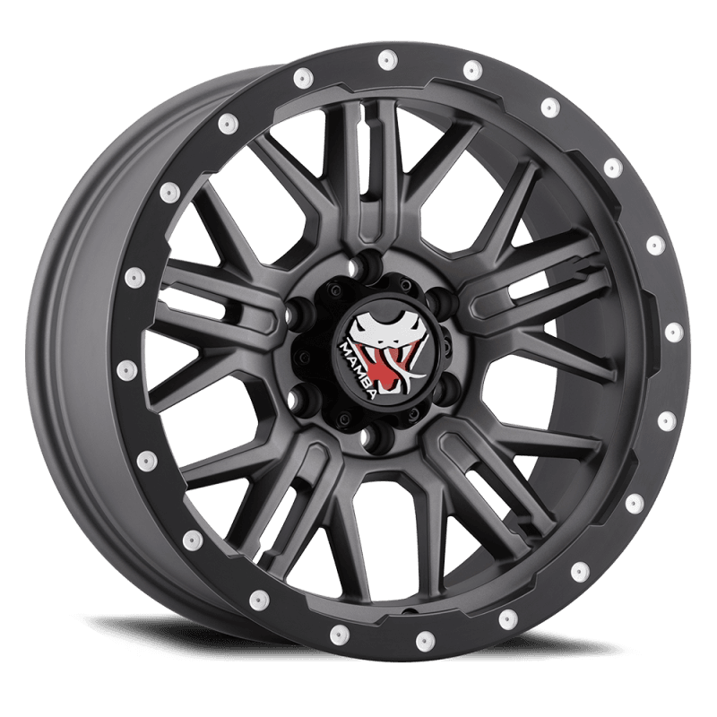 Mamba — Mamba M25 17x9 6x135 ET12 Matte Grey w/ Black Lip Edge