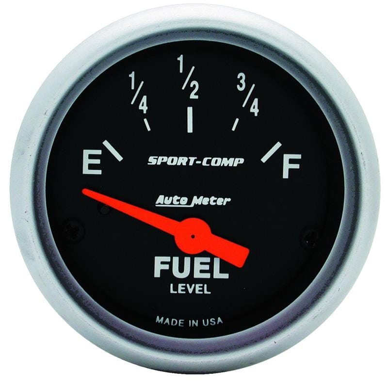 AutoMeter — GAUGE, FUEL LEVEL, 2 1/16", 0OE TO 30OF, ELEC, SPORT-COMP