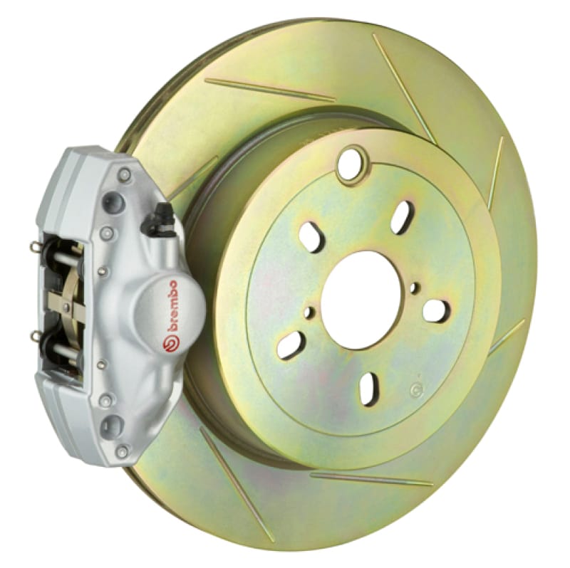 Brembo — Brembo 12-16 FRS Exc w/ Elec Park Brake Rr GT BBK 2 Pis Cast 2pc 316 x20 1pc Rtr Slot Type1-Silver