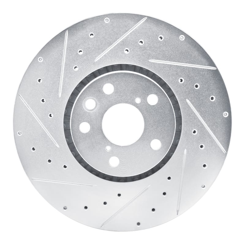 R1 Concepts — R1 06-20 Lexus GS430 Left Front Drilled & Slotted Silver Brake Rotor