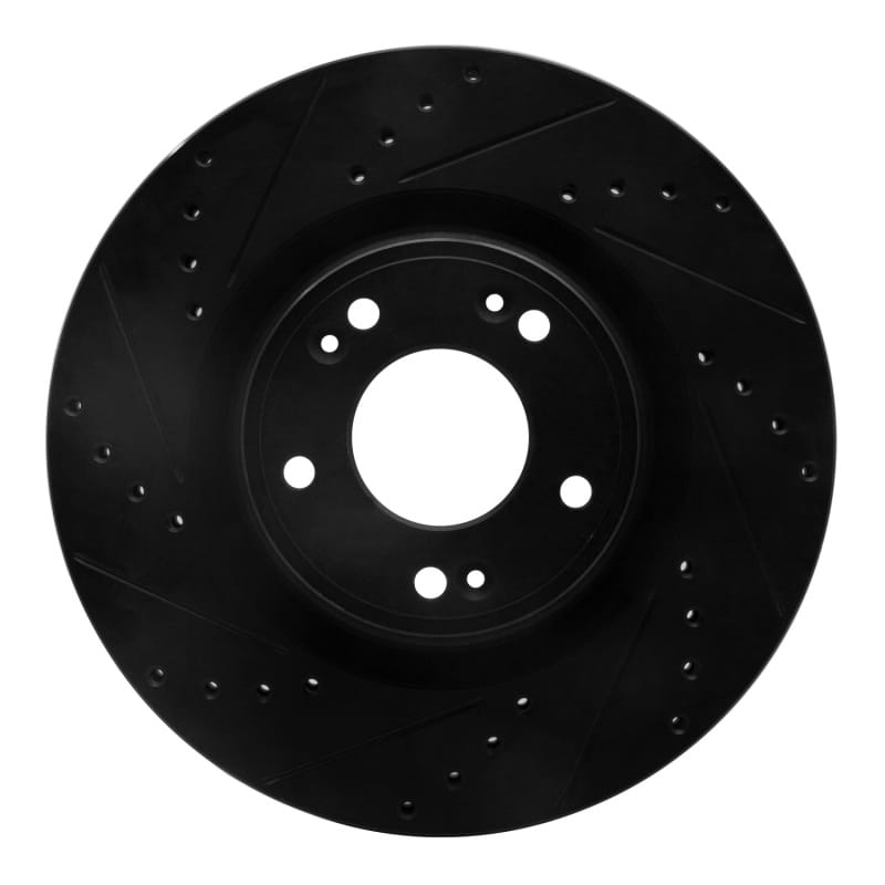 R1 Concepts — R1 09-11 Hyundai Genesis Sedan Front Left Drilled & Slotted Black Brake Rotor
R1 Brake Rotor Drill