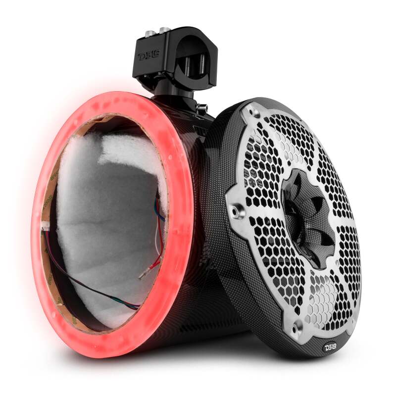 DS18 — DS18 Marine And Powersports Towers 10in RGB LED Lights Black Carbon Fiber Speakers Not Included