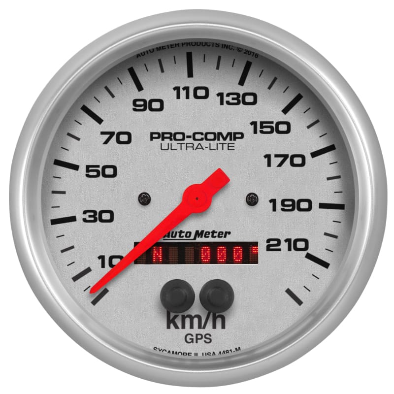 AutoMeter — Autometer Ultra-Lite 5in. 225KM/H (GPS) Speedometer Gauge
5" SPEEDO, 225 km/h,