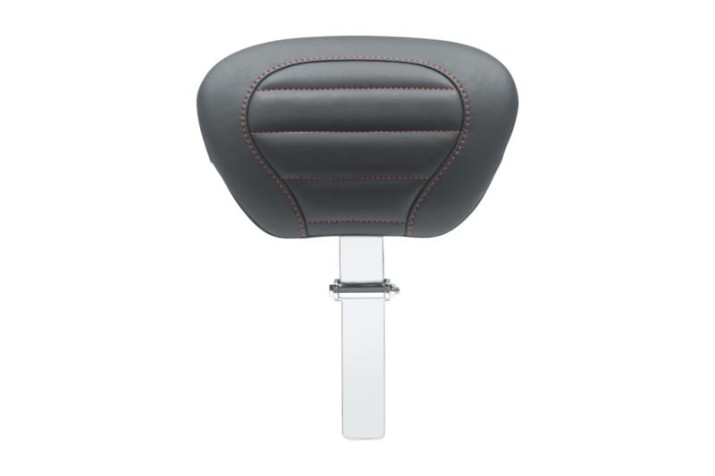 Mustang Motorcycle — Mustang 08-21 HD Electra Glide,Rd Glide,Rd King,Str Glide Driver Backrest - Black w/ Red Stitching