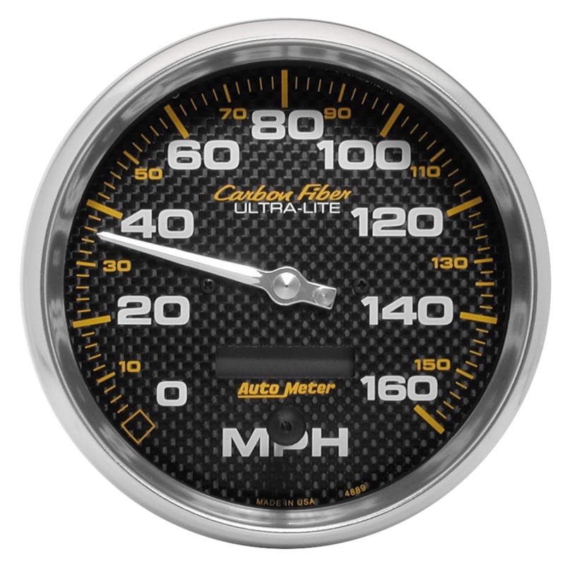 AutoMeter — Autometer Carbon Fiber Series 5-inch 160 MPH Elec. Programmable Speedometer
GA 5" SPD ELEC CF