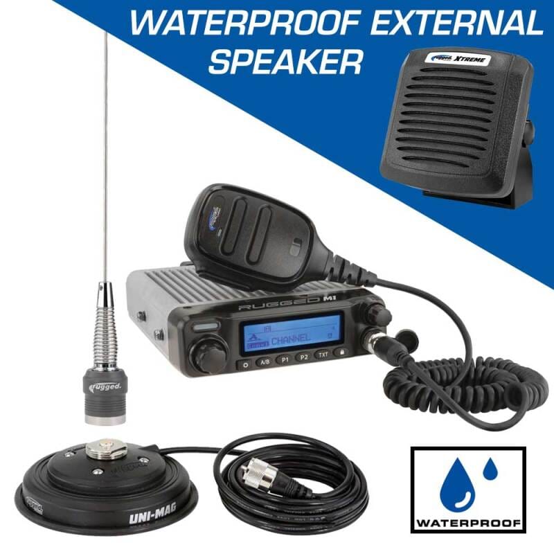 Rugged Radios — Rugged Radios Radio M1 RACE SERIES - Hi-Power Waterproof Bus Band Mobile Radio Kit w/ Ext Speaker