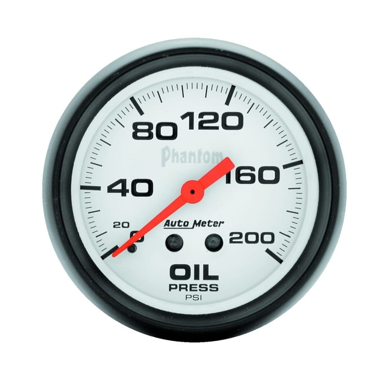 AutoMeter — Autometer Phantom 66.7mm 0-200 PSI Mechanical Oil Pressure Gauge
2-5/8" OIL PRESS, 0-