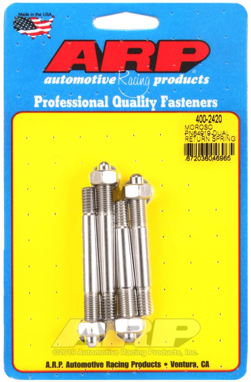 ARP — ARP Moroso 64919 Dual Return Spring w/ 1in Spacer Plate SS Carb Stud Kit