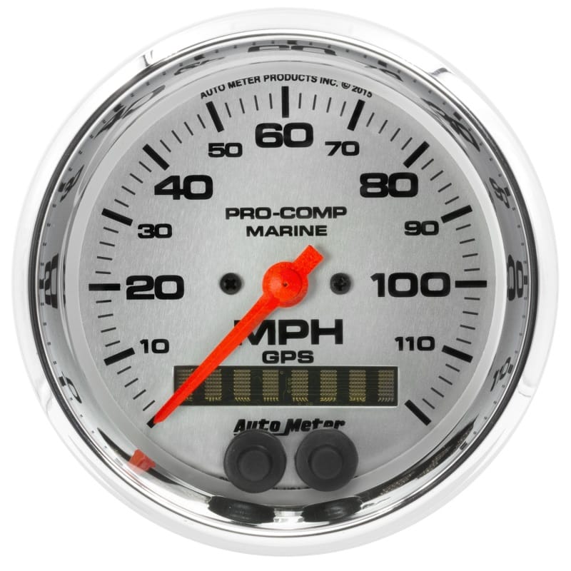 AutoMeter — Autometer Marine Chrome Ultra-Lite 3-3/8in 120MPH GPS Speedometer Gauge
3.4" SPD GPS 120 MC