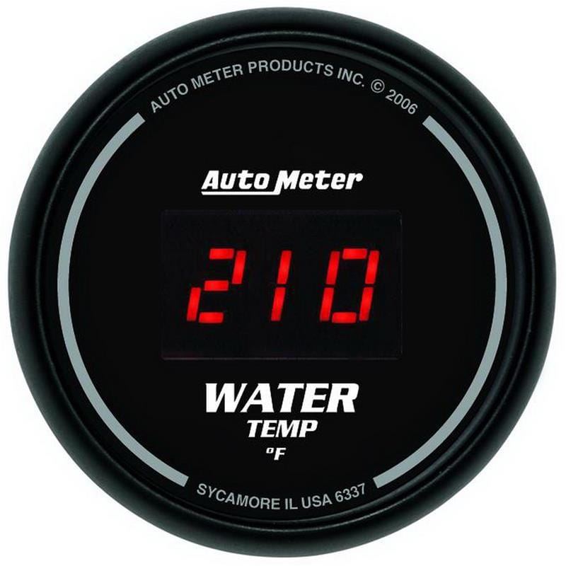 AutoMeter — Autometer Black 0-300 F Digital Water Temp Gauge
2-1/16" WATER TEMP,