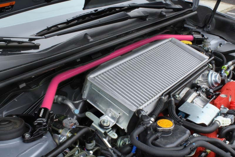 Perrin Performance — PERRIN 08-14 WRX/STI/Impreza / 14-18 Forester / 13-17 Crosstrek / 05-09 Legacy FR Strut Brace - Pink