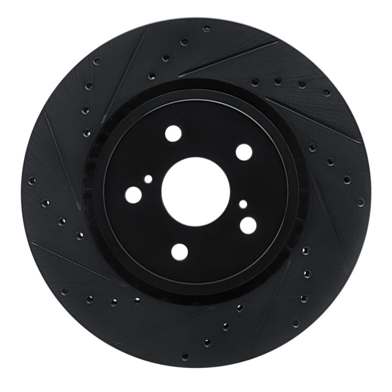 R1 Concepts — R1 21-25 Toyota SIENNA Front Left Drilled & Slotted Black Brake Rotor