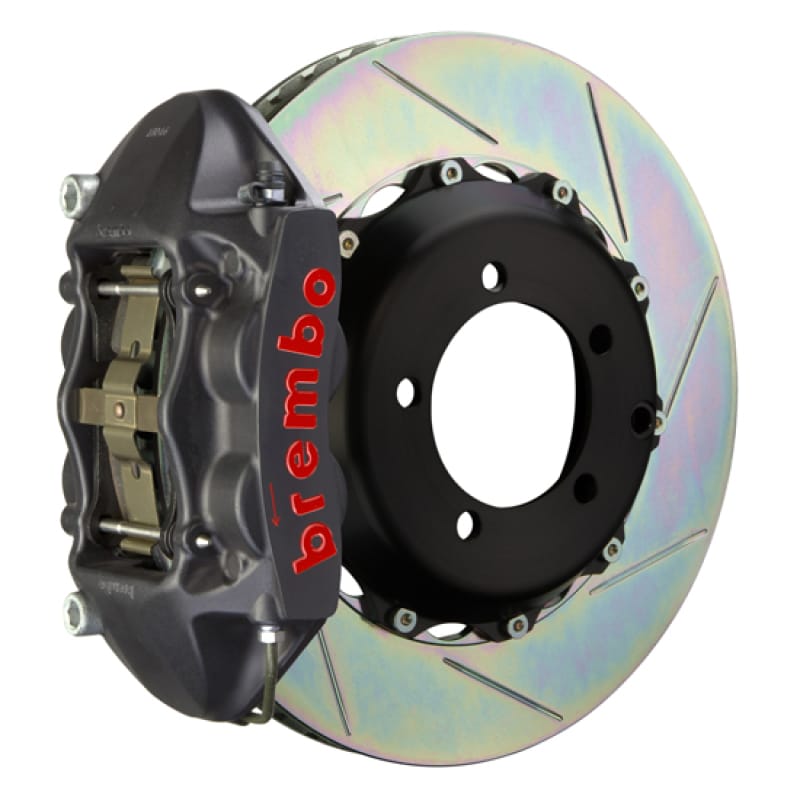 Brembo — Brembo 07-15 TT 3.2L Rr GTS BBK 4Pist Cast 328x28 2pc Rotor Slotted Type1-Black HA