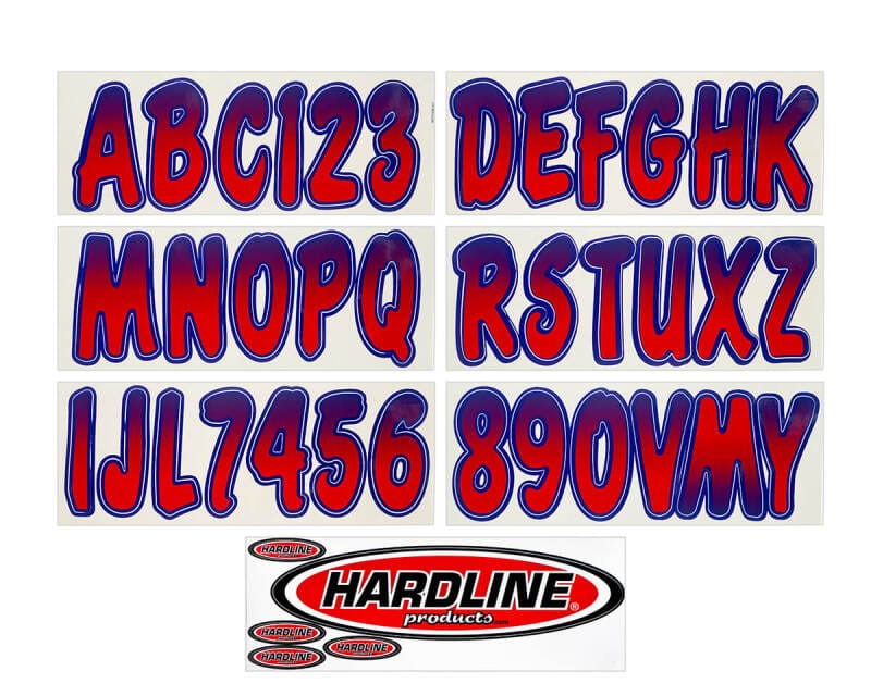 Hardline — Hardline Boat Lettering Registration Kit 3 in. - 200 Red/Purple