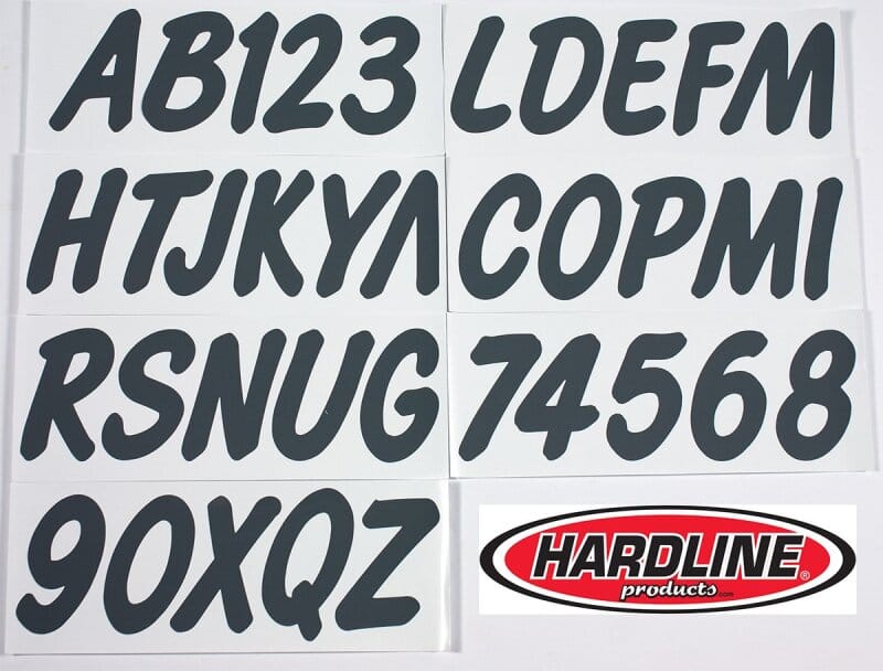 Hardline — Hardline Boat Lettering Registration Kit 3 in. - 400 Dark Grey Solid