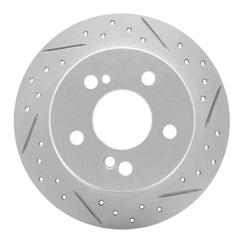 R1 Concepts — R1 83-95 Mercedes-Benz 300E Rear Right Drilled & Slotted Geo-Carbon Rotor
