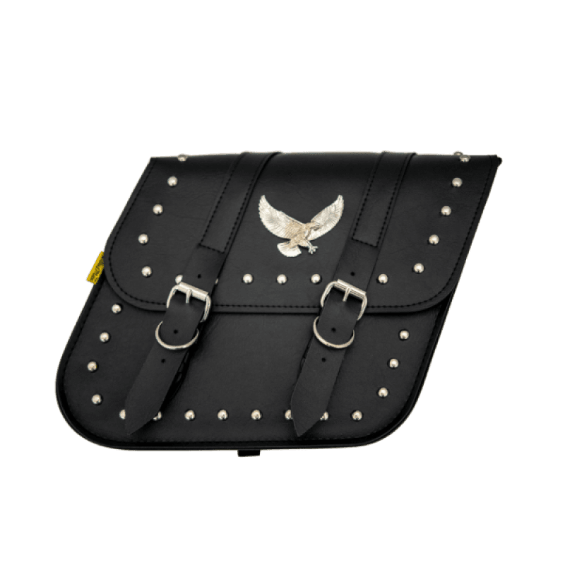 Willie & Max — Willie & Max Universal Studded Series Compact Slant Saddlebags (12 in L x 9.5 in W x 5.5 in H)-Black