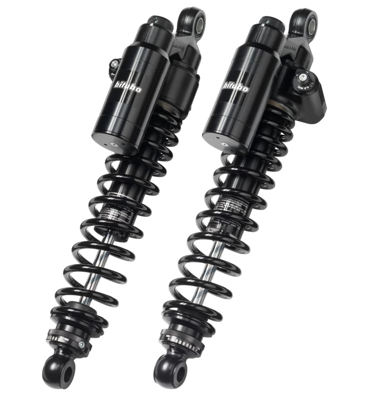 Bitubo Suspension — Bitubo WMT2 Twinshocks Adj.: Spring Preload, Reb., Comp., Length 290mm, Piggyback Tank, Dk Edition
