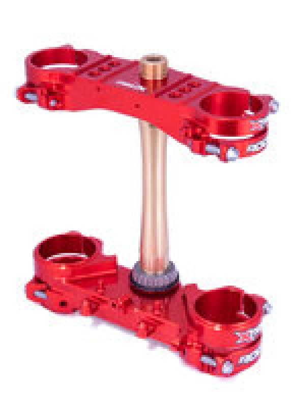 XTrig — XTrig 18-21 Honda CRF 250 R/ CRF 450 R ROCS Tech Triple Clamp 22 mm. Offset M12 - Red