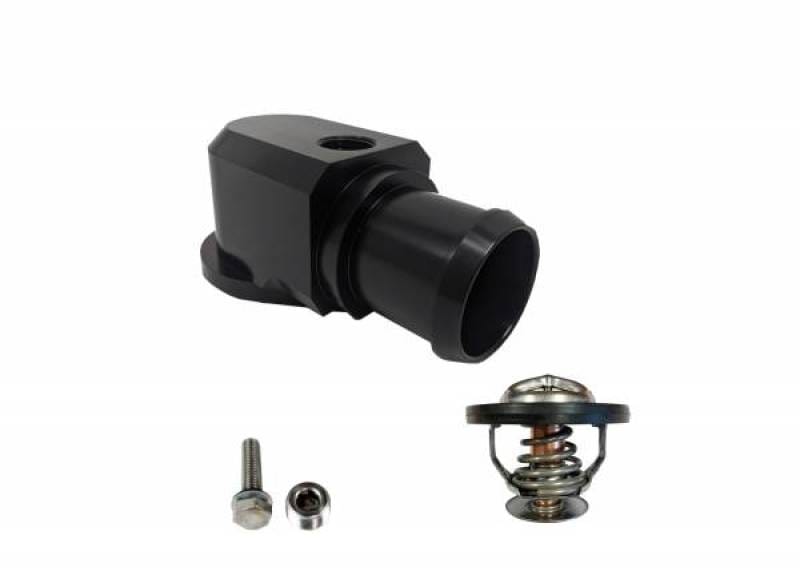 Granatelli Motor Sports — Granatelli 18-19 Jeep Trackhawk Billet Thermostat Housing w/160 Deg Thermostat - Black