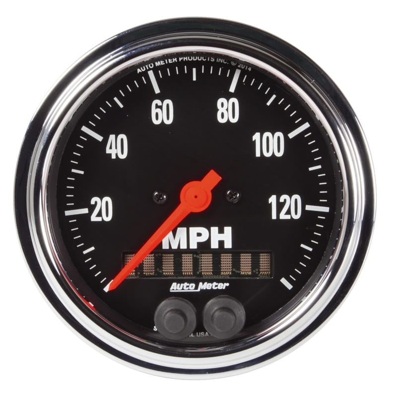 AutoMeter — Autometer Traditional Chrome 3-3/8in 140 MPH In-Dash Full Sweep GPS Speedometer
3-3/8" SPEEDO, 140 M