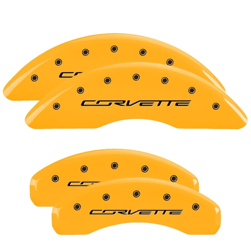 MGP — MGP 4 Caliper Covers Engraved Front & Rear C7/Corvette Yellow finish black ch
Caliper Covers