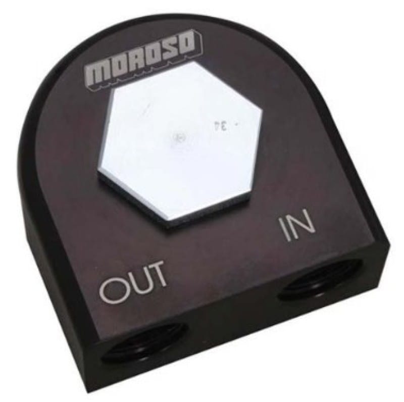 Moroso — Moroso Universal Remote Oil Filter Adapter - 90 Degree - 22mm-1.5in Thread